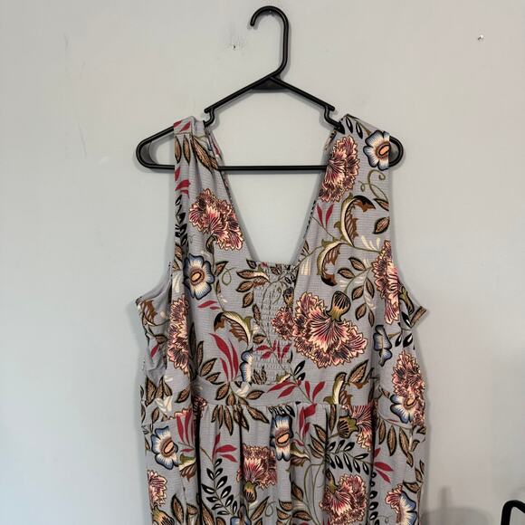 NWT CJ Banks Light Blue Floral Sleeveless Dress Plus Size 3X Elastic Fit Waist - Picture 10 of 10